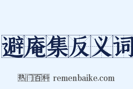 避庵集反义词是什么意思的图片